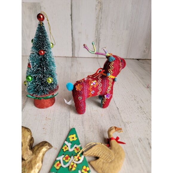 Variety tree reindeer bird goose ornament Xmas set - Picture 10 of 10